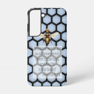 Funda Para Samsung Galaxy S22 Elegante Religiosa Abeja Reina Panal Azul Negro