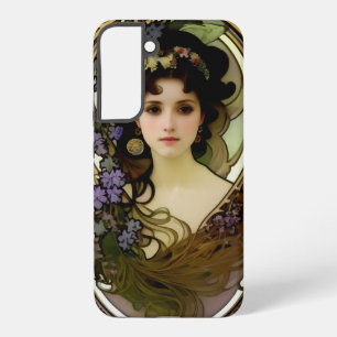 Funda Para Samsung Galaxy S22+ Elegante retrato de Mucha Style de una mujer hermo