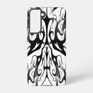 Funda Para Samsung Galaxy S21 Elegante tatuaje tribal digital negro y blanco