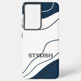 Funda Para Samsung Galaxy S21+ Elegante y moderno azul y blanco