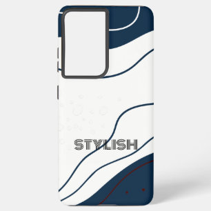 Funda Para Samsung Galaxy S21+ Elegante y moderno azul y blanco