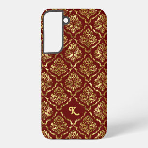 Funda Para Samsung Galaxy S22+ Elegantes damascos metálicos dorados sobre fondo r
