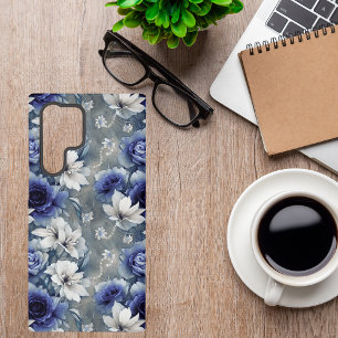 Funda Para Samsung Galaxy S22 Ultra Elegantes rosas y azules y lirios