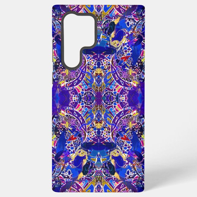 Funda Para Samsung Galaxy Elementos abstractos azules lindos (Reverso )