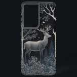 Funda Para Samsung Galaxy S21  Elk En El Bosque De Medianoche<br><div class="desc">Diseño monocromático de una alce en el bosque a medianoche.</div>
