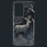 Funda Para Samsung Galaxy S21  Elk En El Bosque De Medianoche<br><div class="desc">Diseño monocromático de una alce en el bosque a medianoche.</div>