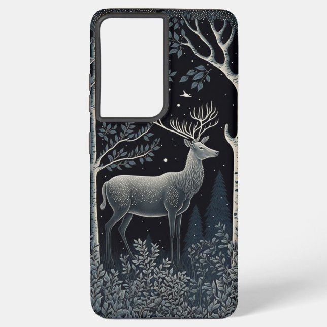 Funda Para Samsung Galaxy Elk En El Bosque De Medianoche (Reverso )