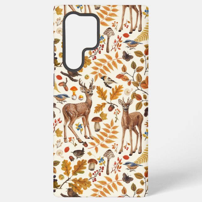 Funda Para Samsung Galaxy En el bosque/ciervo otoñal en blanco roto (Reverso )
