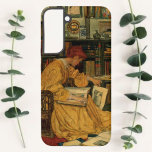 Funda Para Samsung Galaxy S22  En la biblioteca<br><div class="desc">Imagen vintage de una mujer en su biblioteca</div>