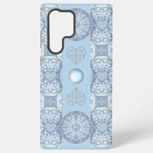 Funda Para Samsung Galaxy S22 Ultra Encaje cerámico Azul claro