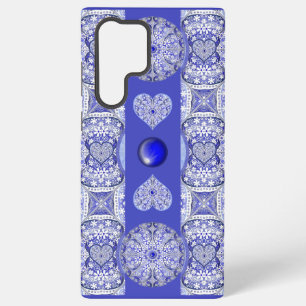 Funda Para Samsung Galaxy S22 Ultra Encaje cerámico Azul de Grecia