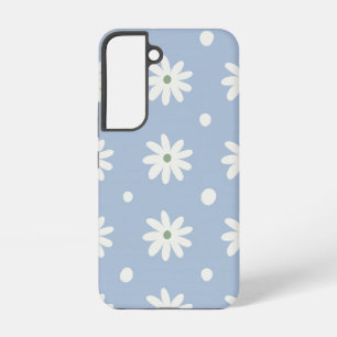 Funda Para Samsung Galaxy S22 Encantadora Margarita Azul y Lunares