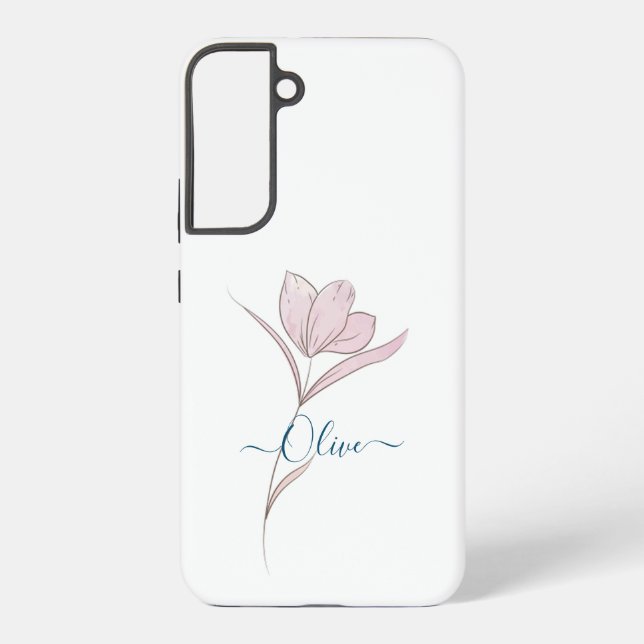 Funda Para Samsung Galaxy Esbozo floral acuarela personalizada (Reverso )