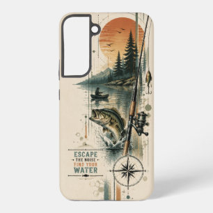 Funda Para Samsung Galaxy S22+ 'Escapa del Ruido' Pesca Vintage 