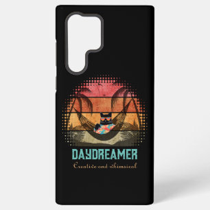 Funda Para Samsung Galaxy S22 Ultra Escape Tropical del Gato Genial Soñador