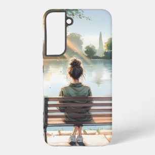 Funda Para Samsung Galaxy S22+ Escena del lago con reflejos del atardecer