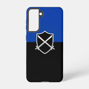 Funda Para Samsung Galaxy S21 Escudo con espadas cruzadas en azul y negro