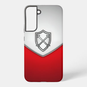 Funda Para Samsung Galaxy S22+ Escudo con espadas cruzadas Plata y Rojo