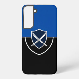 Funda Para Samsung Galaxy S22+ Escudo con Espadas Cruzadas sobre Azul y Negro