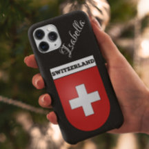 Escudo de armas de época de Suiza | Purpurina negr