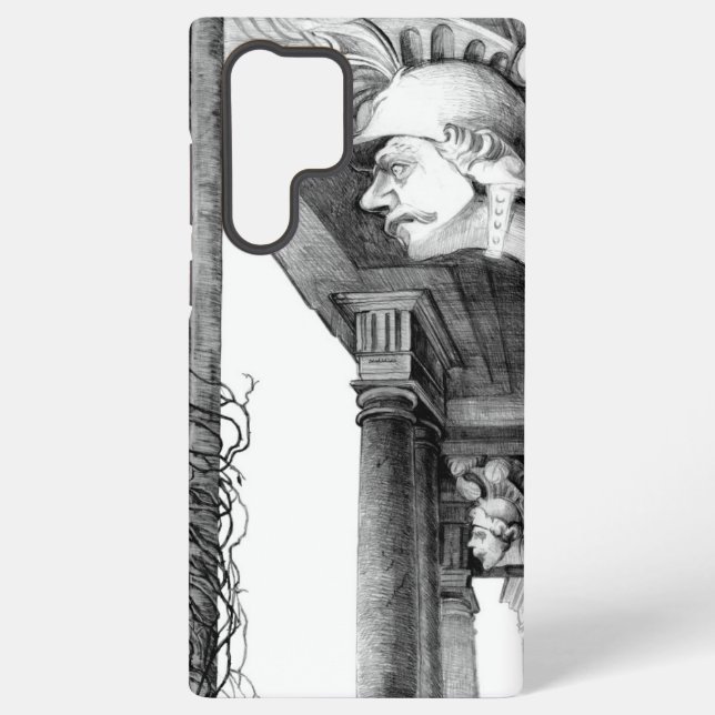 Funda Para Samsung Galaxy Escultura del castillo Arte de lápiz (Reverso )
