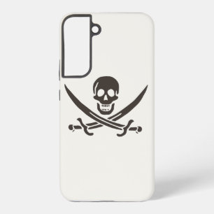 Funda Para Samsung Galaxy S22+ Espadas de cráneo de obsidiana Bandera pirata de C