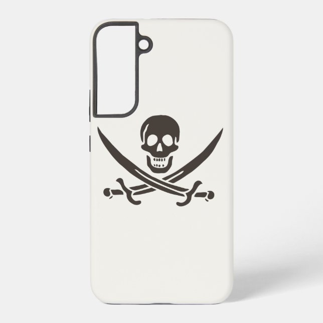 Funda Para Samsung Galaxy Espadas de cráneo de obsidiana Bandera pirata de C (Reverso )