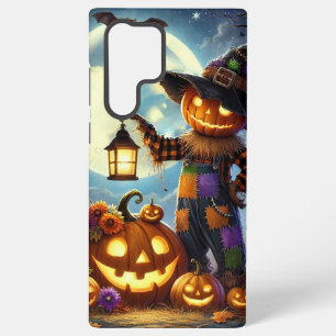 Funda Para Samsung Galaxy S22 Ultra Espantapájaros y calabazas de Halloween