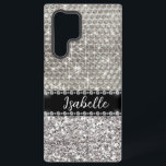 Funda Para Samsung Galaxy S22 Ultra Esparkle plateado Glam Bling Metalizado personaliz<br><div class="desc">Cualquier purpurina o diamantes en diseño son fotos y simulados. Este diseño puede ser personalizado en el área proporcionada cambiando la foto y/o el texto. O puede personalizarse haciendo clic en Personalizar esta plantilla y, a continuación, eligiendo la opción de hacer clic en el personalizar y eliminando o cambiando el...</div>