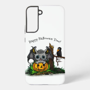 Funda Para Samsung Galaxy S22+ Esperando Halloween , Cute Bat y Raven