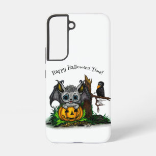 Funda Para Samsung Galaxy S22 Esperando Halloween , Cute Bat y Raven