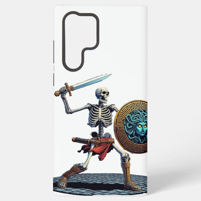 Funda Para Samsung Galaxy Esqueleto con espada y escudo (Reverso )