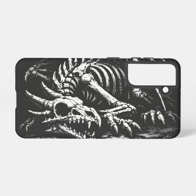 Funda Para Samsung Galaxy Esqueleto de Dragón — por BurnsInHell (Reverso Horizontal)