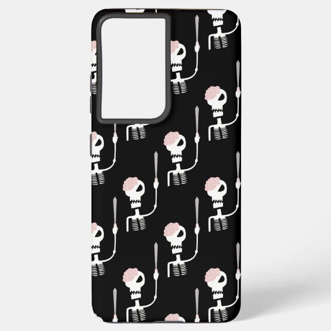 Funda Para Samsung Galaxy esqueleto de Halloween con una espada  (Reverso )