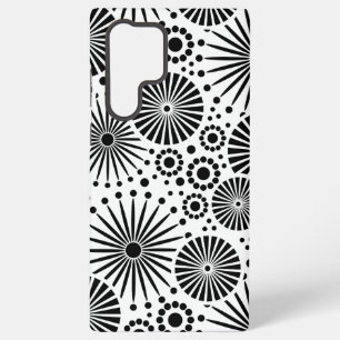 Funda Para Samsung Galaxy S22 Ultra Estallido de flores geométricas modernas en blanco