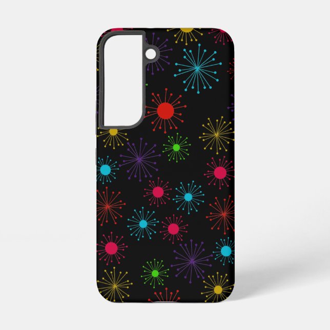 Funda Para Samsung Galaxy Estallidos de fuegos artificiales retro (Reverso )