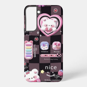 Funda Para Samsung Galaxy S22+ Estética de Scrapbook Corazón Rosa Kawaii