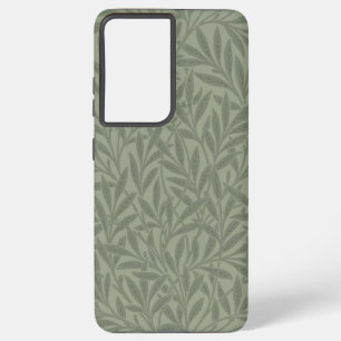 Funda Para Samsung Galaxy S21 Ultra Estilo antiguo verde salvia del patrón de sauce de