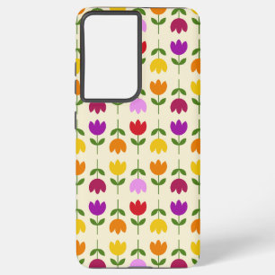 Funda Para Samsung Galaxy S21+ Estilo escandinavo colorido en el patrón de flor d