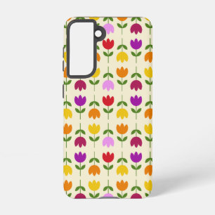 Funda Para Samsung Galaxy S21 Estilo escandinavo colorido en el patrón de flor d