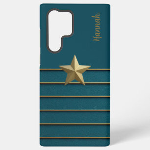 Funda Para Samsung Galaxy S22 Ultra Estrella dorada en Verde azulado