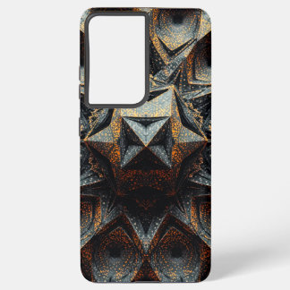 Funda Para Samsung Galaxy S21+ Estrella Fractal Cristalina de Ámbar Oscuro - Geom