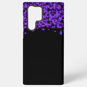 Funda Para Samsung Galaxy S22 Ultra Estrellas de satén púrpura Borde Personalizar