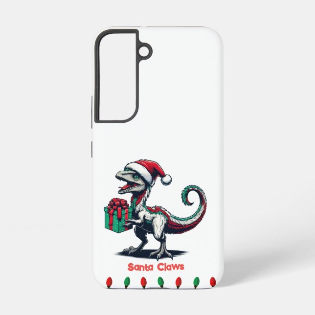 Funda Para Samsung Galaxy Estuche Cute Dinosaur Santa Hat Phone (Reverso )