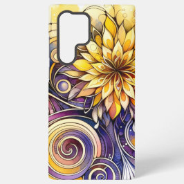 Funda Para Samsung Galaxy S22 Ultra Estuche de teléfono con motivos florales y espiral