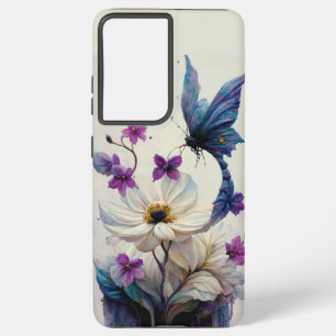 Funda Para Samsung Galaxy S21 Ultra Estuche de teléfono de Flores Blancas