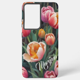 Funda Para Samsung Galaxy S21 Ultra Estuche de teléfono de la flor de tulipán