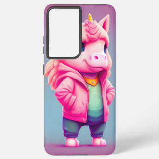 Funda Para Samsung Galaxy S21 Ultra Estuche de teléfono de unicornio rosa
