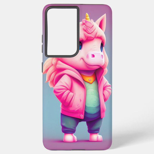 Funda Para Samsung Galaxy Estuche de teléfono de unicornio rosa (Reverso )