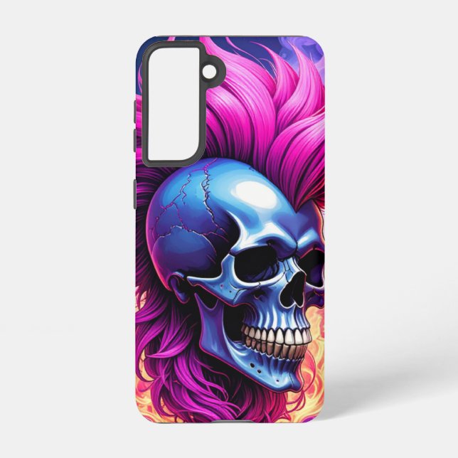 Funda Para Samsung Galaxy Estuche de teléfono del cráneo del Punk de inflama (Reverso )